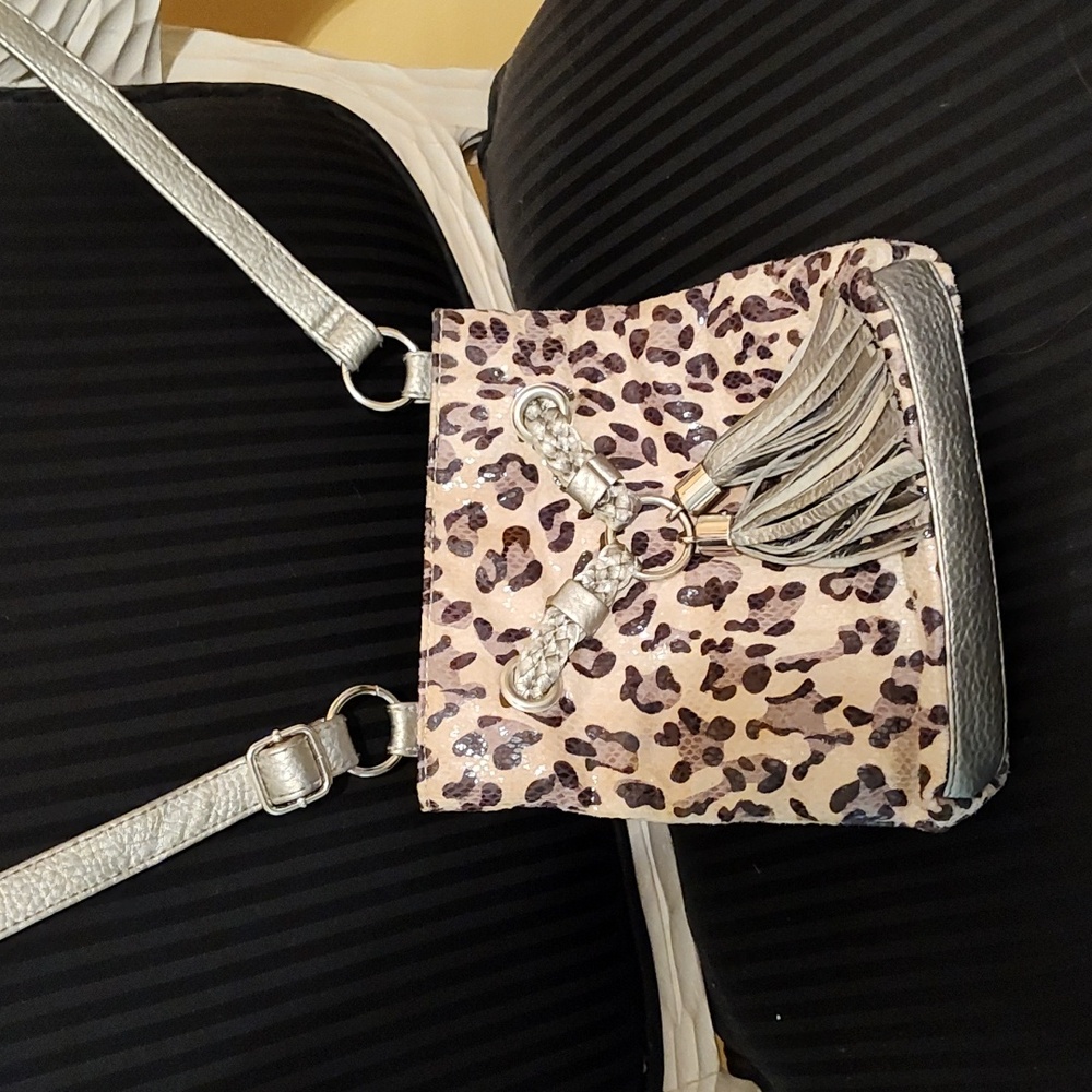 Bueno Leopard Print Crossbody with Tassels